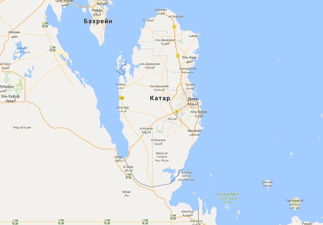 Катар на карте