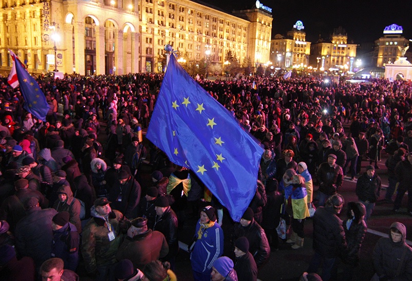 Флаг ЕС на Евромайдане